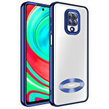 Xiaomi Redmi Note 9S Kılıf Kamera Korumalı Logo Gösteren Şeffaf Kapak
