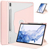 Samsung Galaxy Tab S7 FE LTE T737 T736 T733 T730 Kılıf Termik Kalem Bölmeli Dönebilen Standlı Kılıf