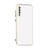 Samsung Galaxy A50 Kılıf Köşeli Altın Model Kapak