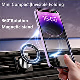 360 Dönebilen Magsafe Mıknatıslı Magnetik Stand Araç İçi Telefon Tutucu (Wireless Şarj Yapmaz)
