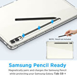 Samsung Galaxy Tab S9 FE Plus/S10 Plus/S9 Plus Kılıf Darbelere Dayanıklı Şeffaf Kapak X610-16-810-18 X820