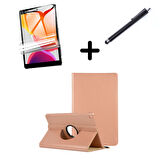 Samsung Galaxy Tab S6 Lite 2024 P620 P610 Kılıf Dönen Tablet Kilifi Ekran Koruyucu+Kalem 13-15-17