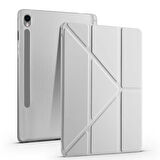 Samsung Galaxy Tab S9 FE X510 X516 Kılıf Kalem Bölmeli Trifolding Case