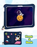 Samsung Galaxy Tab A7 Lite T220 Kılıf Çocuklara Özel Karakter Baskılı Standlı Sevimli ASTRONOT T225 T227