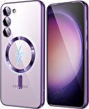 Samsung Galaxy S24 Kılıf Magsafe Kamera Lensli Korumalı Şeffaf Silikon Kapak