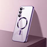 Samsung Galaxy S24 Kılıf Magsafe Kamera Lensli Korumalı Şeffaf Silikon Kapak