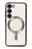 Samsung Galaxy S24 Kılıf Magsafe Kamera Lensli Korumalı Şeffaf Silikon Kapak