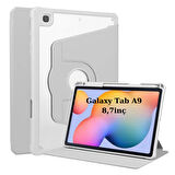 Samsung Galaxy Tab A9 8.7inç X110 X113 X115 X117 Kılıf Termik Kalem Bölmeli Dönebilen Standlı Kılıf SET