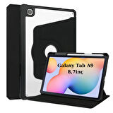 Samsung Galaxy Tab A9 8.7inç X110 X113 X115 X117 Kılıf Termik Kalem Bölmeli Dönebilen Standlı Kılıf SET