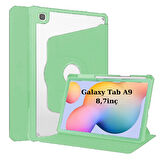 Samsung Galaxy Tab A9 8.7inç X110 X113 X115 X117 Kılıf Termik Kalem Bölmeli Dönebilen Standlı Kılıf SET