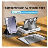 Samsung Galaxy Tab A9 Plus X210 X213 X215 X217 Kılıf Termik Kalem Bölmeli Dönebilen Standlı Kılıf SET