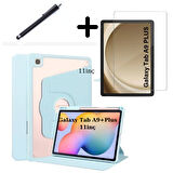 Samsung Galaxy Tab A9 Plus X210 X213 X215 X217 Kılıf Termik Kalem Bölmeli Dönebilen Standlı Kılıf SET