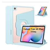 Samsung Galaxy Tab A9 Plus X210 X213 X215 X217 Kılıf Termik Kalem Bölmeli Dönebilen Standlı Kılıf SET