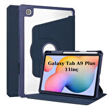 Samsung Galaxy Tab A9 Plus X210 X213 X215 X217 Kılıf Termik Kalem Bölmeli Dönebilen Standlı Kılıf SET