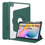 Samsung Galaxy Tab A9 Plus X210 X213 X215 X217 Kılıf Termik Kalem Bölmeli Dönebilen Standlı Kılıf SET