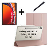Samsung Galaxy Tab S9 FE Plus/S10 Plus/S9 Plus Kılıf SET PU Deri Smart Tablet Kilifi Ekran Koruyucu + Kalem