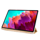 Lenovo Tab P12 12.7inç TB370FU Kalem Bölmeli Kılıf PU Deri Smart Standlı Case