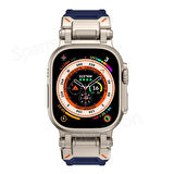 Apple Watch 42/44/45/46/49mm Titanyum Metal Bağlantı Kitli Silikon Kordon 101