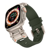 Apple Watch 42/44/45/46/49mm Titanyum Metal Bağlantı Kitli Silikon Kordon 101