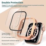 Apple Watch 44mm Ekran Koruyuculu Tek Sıra Kenar Taşlı Sert PC Kasa Koruyucu