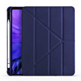 Apple iPad Air 11inç M2/M3 2025-2024 Kılıf Kalem Bölmeli Trifolding Case