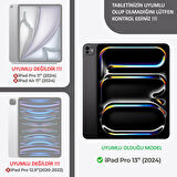 Apple iPad Pro 13inç M4 2024 Kılıf Kalem Bölmeli Akrilik Şeffaf Ayrılabilir Case A2925 A2926 A3007