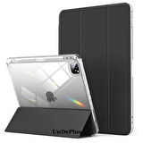 Apple iPad Pro 13inç M4 2024 Kılıf Kalem Bölmeli Akrilik Şeffaf Ayrılabilir Case A2925 A2926 A3007