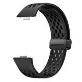 MobaxAksesuar Huawei Watch Fit 4/Fit 4 Pro/Fit 3 Kordon Silikon Delikli Magnet Strap (Fit/Fit 2 Uyumlu Değildir)