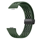 MobaxAksesuar Huawei Watch Fit 4/Fit 4 Pro/Fit 3 Kordon Silikon Delikli Magnet Strap (Fit/Fit 2 Uyumlu Değildir)
