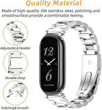 Xiaomi Mi Band 8 / Band 9 Kordon Klipsli Metal Kordon 04 +Kısaltma Aparatı