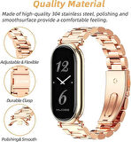 Xiaomi Mi Band 8 / Band 9 Kordon Klipsli Metal Kordon 04 +Kısaltma Aparatı