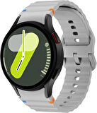 Samsung Galaxy Watch 4 5 6 7 FE 40 40 44 Classic 42 43 46 47 mm Kordon Dekoratif Örgü Çizgili Spor Silikon Kayış