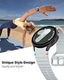 Samsung Galaxy Watch 4 5 6 7 FE 40 40 44 Classic 42 43 46 47 mm Kordon Dekoratif Örgü Çizgili Spor Silikon Kayış
