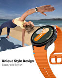 Samsung Galaxy Watch 4 5 6 7 FE 40 40 44 Classic 42 43 46 47 mm Kordon Dekoratif Örgü Çizgili Spor Silikon Kayış