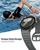 Samsung Galaxy Watch 4 5 6 7 FE 40 40 44 Classic 42 43 46 47 mm Kordon Dekoratif Örgü Çizgili Spor Silikon Kayış