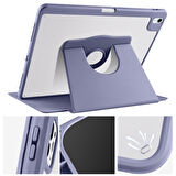Apple iPad Air 11inç M2/M3 2025-2024 Kılıf Termik Kalem Bölmeli Dönebilen Standlı Kılıf