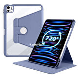 Apple iPad Pro 13inç M4 2024 Kılıf Termik Kalem Bölmeli Dönebilen Standlı Kılıf A2925 A2926 A3007