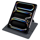 Apple iPad Pro 13inç M4 2024 Kılıf Termik Kalem Bölmeli Dönebilen Standlı Kılıf A2925 A2926 A3007