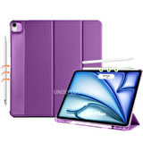 Apple iPad Air 11inç M2/M3 2025-2024 Kılıf Flip Cover Kalem Bölmeli PC Case