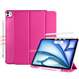 Apple iPad Pro 13inç M4 2024 Kılıf Flip Cover Kalem Bölmeli PC Case A2925 A2926 A3007