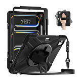 Apple iPad Pro 13inç M4 2024 Kılıf Defender Askılı Zırhlı Tank Case A2925 A2926 A3007