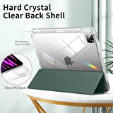 Apple iPad Air 11inç M2/M3 Air 4/5.Nesil 10.9 Kılıf Kalem Bölmeli Akrilik Şeffaf Ayrılabilir Case 2025-2024