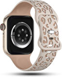 Apple Watch 42/44/45/46/49mm Kordon Leopar Desen Yumuşak Silikon Kordon 2/3/4/5/6/se/7/8/9/10/ultra