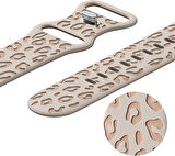 Apple Watch 42/44/45/46/49mm Kordon Leopar Desen Yumuşak Silikon Kordon 2/3/4/5/6/se/7/8/9/10/ultra