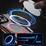 Apple iPhone 15 Pro Kılıf Magsafe Şarj Özellikli Renkli Airbag Şeritli Lamer Kapak