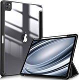 Apple iPad Pro 13 M4 2024 Kılıf Grafiti Şeffaf Kalem Bölmeli A2925 A2926 A3007