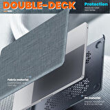 Apple Macbook Pro 16inç M3/M4/MAX A3403 A3186 A2991 Kılıf Nubuk Üçgen Standlı Havalandırmalı Kapak