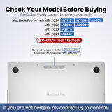 Apple Macbook Pro 14inç M3/M4/Max A3112 A3185 A3401 A2918 A1992 Kılıf Synthetic İpeksi Deri Standlı Havalandırmalı Kapak 2023 2024