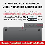 Apple Macbook Air 13.6inç M2/M3 A2681 A3113 Kılıf Synthetic İpeksi Deri Standlı Havalandırmalı Kapak 2022/2024
