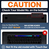 Apple Macbook Pro 16inç M3/M4/MAX A3403 A3186 A2991 Kılıf Nubuk Üçgen Standlı Havalandırmalı Kapak